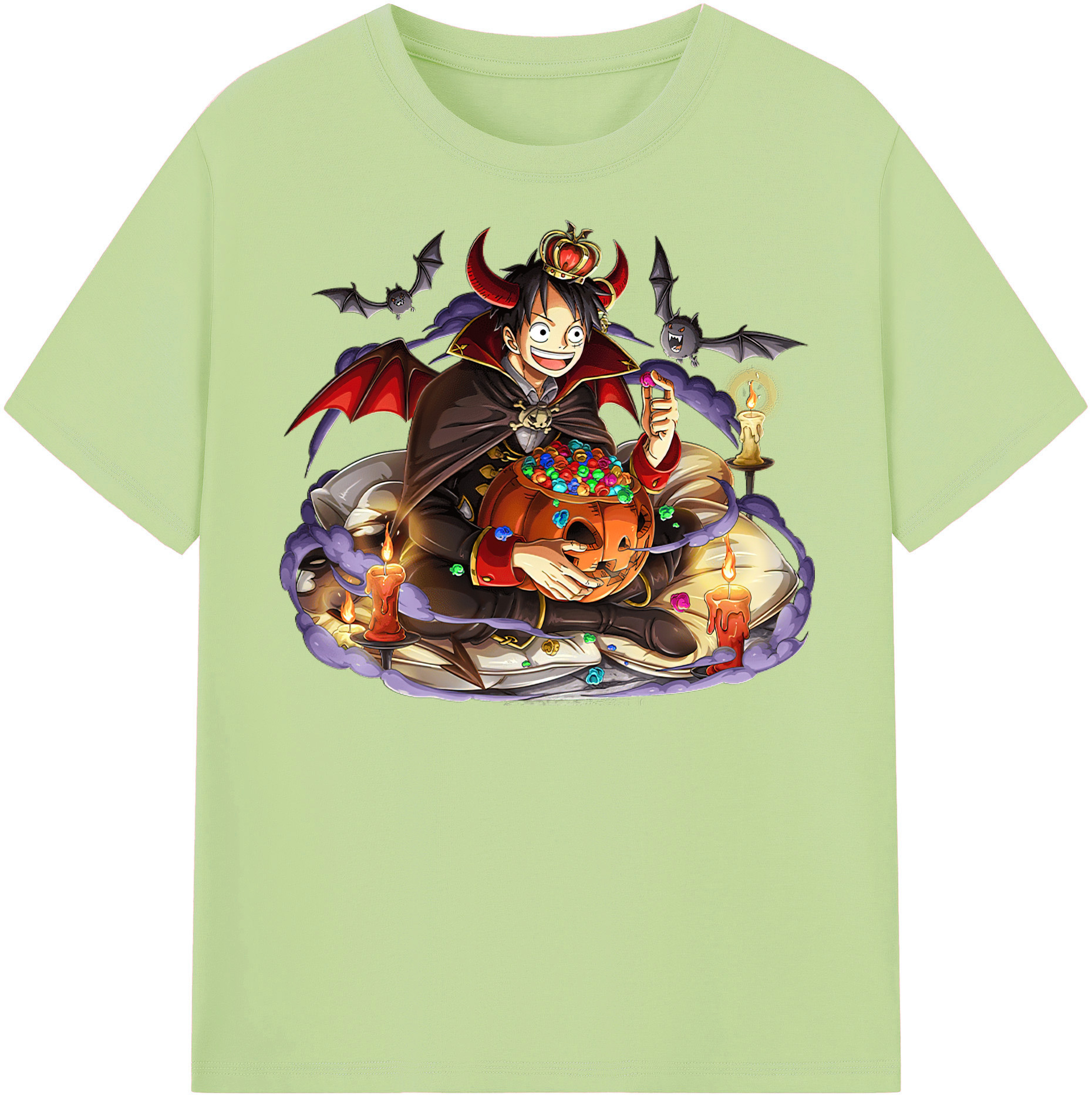 ワンピース モンキー・D・ルフィ ONE PIECE Monkey D. Luffy 綿100％半袖Tシャツ（フロントプリント）